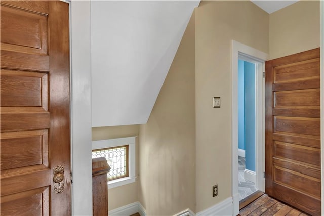 122 Haldane St, Crafton, PA 15205 - stairway with wood finished floors and baseboards