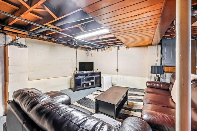965 Dalton Ave, Hermitage, PA 16148 - living area with electric panel and concrete flooring