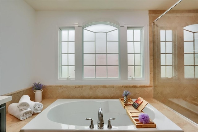 4127 Duckhorn Dr, Moon/Crescent Twp, PA 15108 - full bathroom with a garden tub, healthy amount of natural light, and vanity