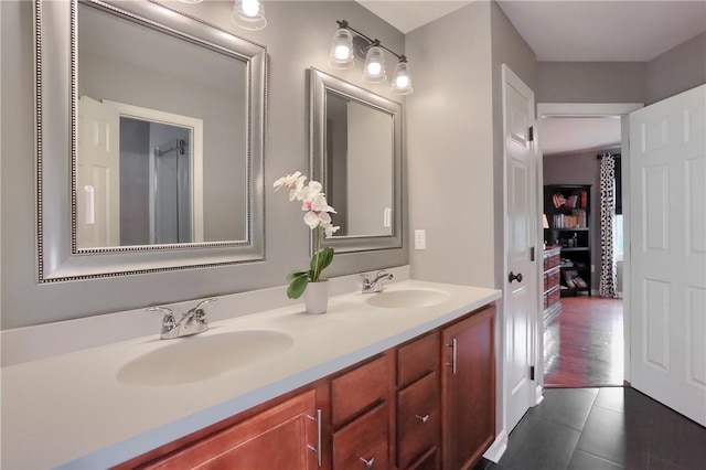 4127 Duckhorn Dr, Moon/Crescent Twp, PA 15108 - full bathroom featuring double vanity and tile patterned flooring