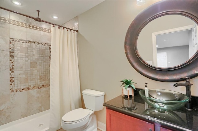 4127 Duckhorn Dr, Moon/Crescent Twp, PA 15108 - bathroom with vanity, tiled shower, and recessed lighting