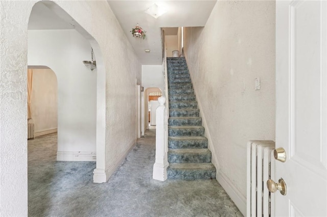 518 N Saint Clair St, East Liberty, PA 15206 - stairway with arched walkways and radiator heating unit