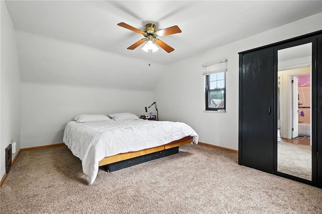 616 Highview Rd, Baldwin Twp, PA 15234 - bedroom with carpet flooring, lofted ceiling, and a ceiling fan
