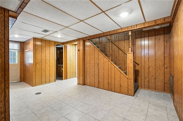616 Highview Rd, Baldwin Twp, PA 15234 - below grade area featuring wood walls and stairs