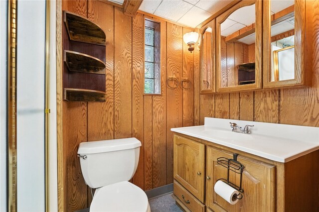 616 Highview Rd, Baldwin Twp, PA 15234 - half bath with wood walls and vanity