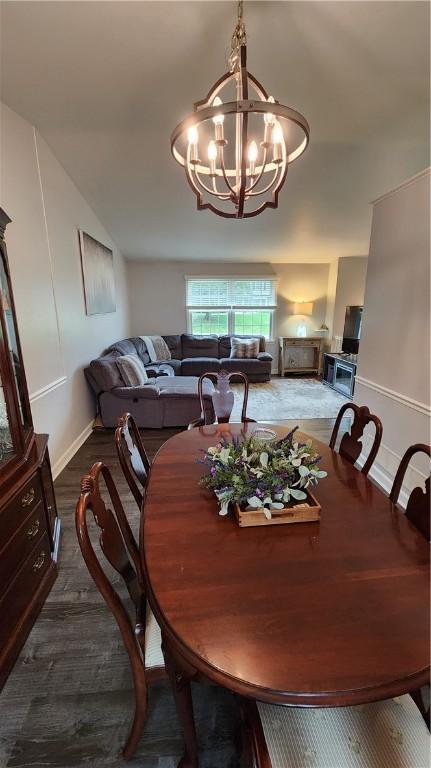 2583 Richard Rd, Franklin Park, PA 15090 - dining room with a chandelier and wood finished floors