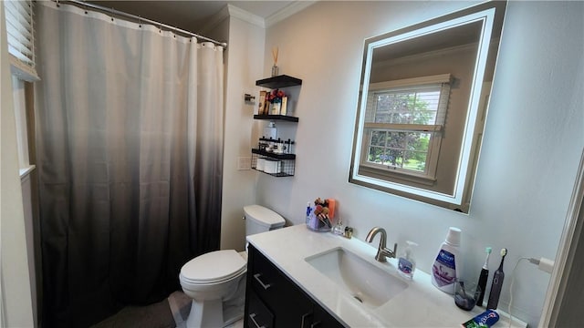 2583 Richard Rd, Franklin Park, PA 15090 - full bath with ornamental molding, vanity, and a shower with shower curtain