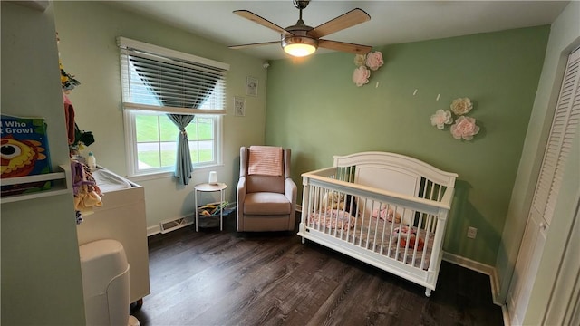 2583 Richard Rd, Franklin Park, PA 15090 - bedroom featuring wood finished floors, a crib, and a ceiling fan