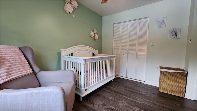 2583 Richard Rd, Franklin Park, PA 15090 - bedroom featuring wood finished floors, a closet, ceiling fan, and a nursery area