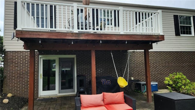 2583 Richard Rd, Franklin Park, PA 15090 - back of house featuring brick siding, a patio, and an outdoor living space