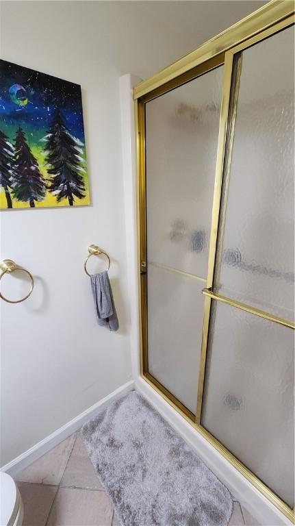 2583 Richard Rd, Franklin Park, PA 15090 - full bathroom featuring a shower with shower door and tile patterned flooring