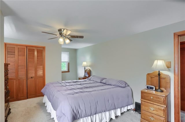 1009 Roselawn Ave, Harmony Twp, PA 15003 - bedroom featuring a closet, light carpet, and a ceiling fan