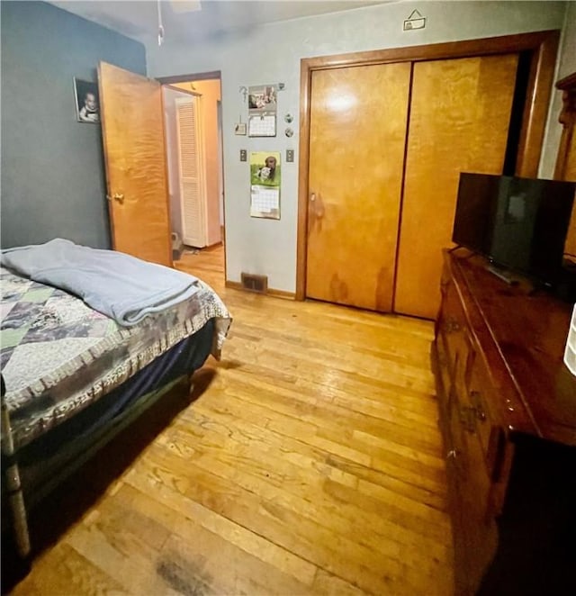 408 Ekin St, Elizabeth Twp/Boro, PA 15037 - bedroom with light wood finished floors, a closet, and ceiling fan
