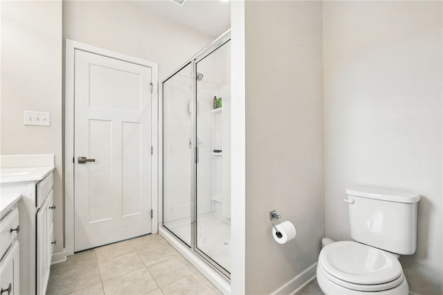 4022 Crown Dr, South Park, PA 15129 - bathroom with vanity, a shower stall, and tile patterned floors