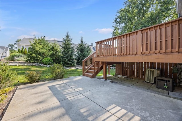 2692 Hunters Point Dr, Franklin Park, PA 15090 - view of patio / terrace featuring stairway and a wooden deck