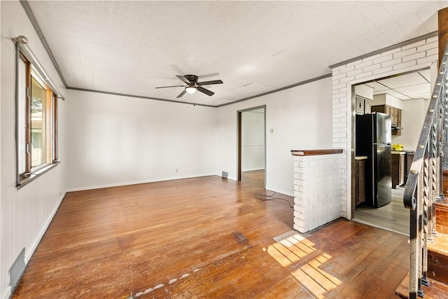 1307 Wade St, Aliquippa, PA 15001 - spare room with a ceiling fan, hardwood / wood-style flooring, and ornamental molding