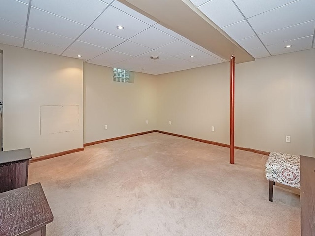 1907 Shaler Dr, Shaler, PA 15116 - finished basement with carpet flooring, a drop ceiling, and recessed lighting