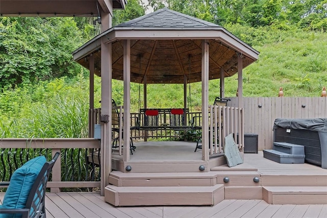 108 Oak Pointe Dr, Monroeville, PA 15146 - deck featuring a hot tub and a gazebo