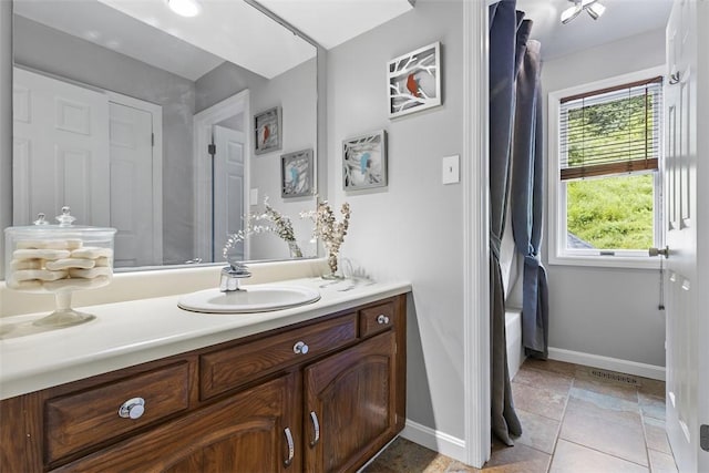108 Oak Pointe Dr, Monroeville, PA 15146 - full bath with vanity, tile patterned flooring, and a tub to relax in