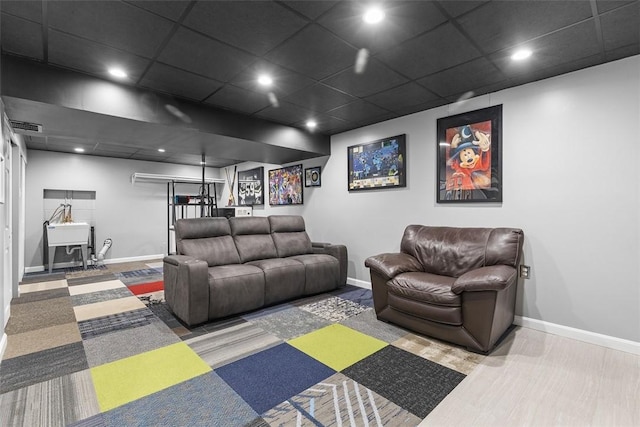 108 Oak Pointe Dr, Monroeville, PA 15146 - home theater room with a drop ceiling and recessed lighting