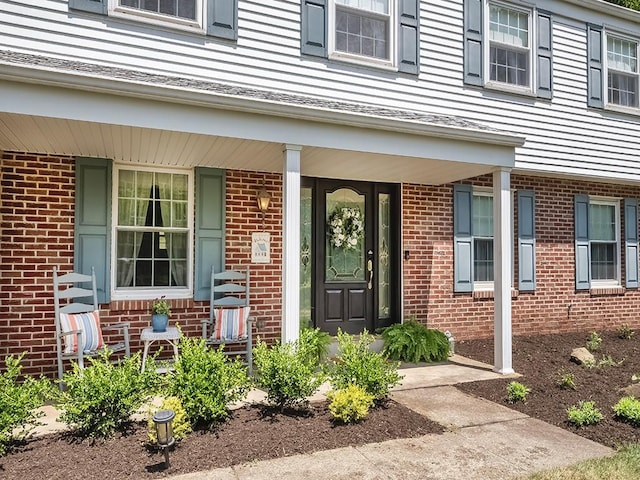 141 Clover Ln, Pine Twp, PA 15044 - entrance to property featuring brick siding and covered porch