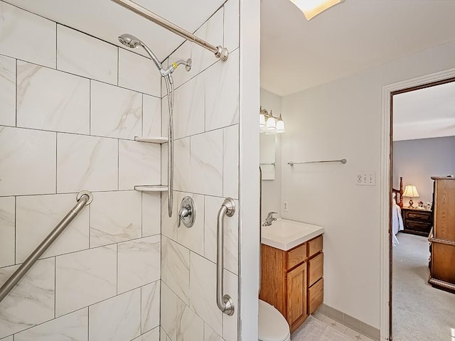 141 Clover Ln, Pine Twp, PA 15044 - full bathroom featuring a tile shower, vanity, and ensuite bath