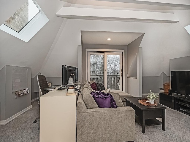 410 Bailey Ave, Mt Washington, PA 15211 - office space with carpet flooring, a skylight, and lofted ceiling