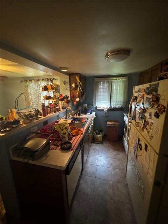 534 Independence Dr, Clairton, PA 15025 - kitchen with freestanding refrigerator, tile patterned flooring, and range