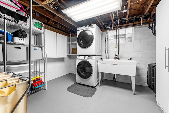 1155 Cedar Blvd, Mt Lebanon, PA 15228 - washroom with stacked washing machine and dryer