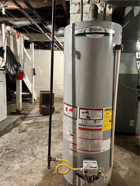 1220 Negley St, Farrell, PA 16121 - utilities featuring water heater and washer / clothes dryer