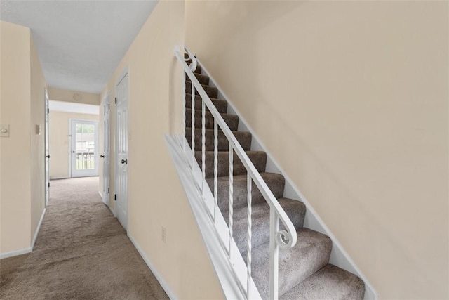 3080 E Bardonner Rd, Hampton, PA 15044 - stairway featuring carpet flooring and baseboards