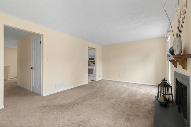 3080 E Bardonner Rd, Hampton, PA 15044 - unfurnished living room featuring carpet floors and a fireplace