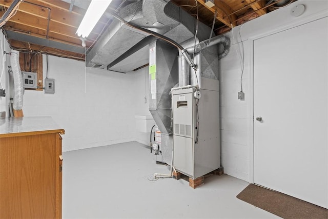 3080 E Bardonner Rd, Hampton, PA 15044 - unfinished below grade area featuring heating unit and concrete block wall
