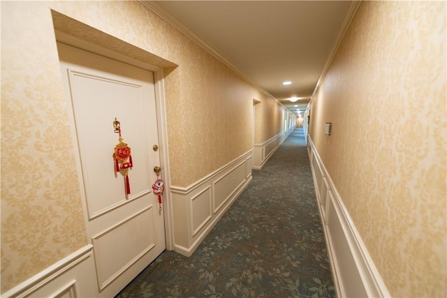 425 N Neville St Unit 302, Oakland, PA 15213 - hallway featuring ornamental molding and carpet floors