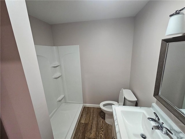 352 Hartzell School Rd, Marion Twp, PA 16123 - bathroom with wood finished floors and a shower