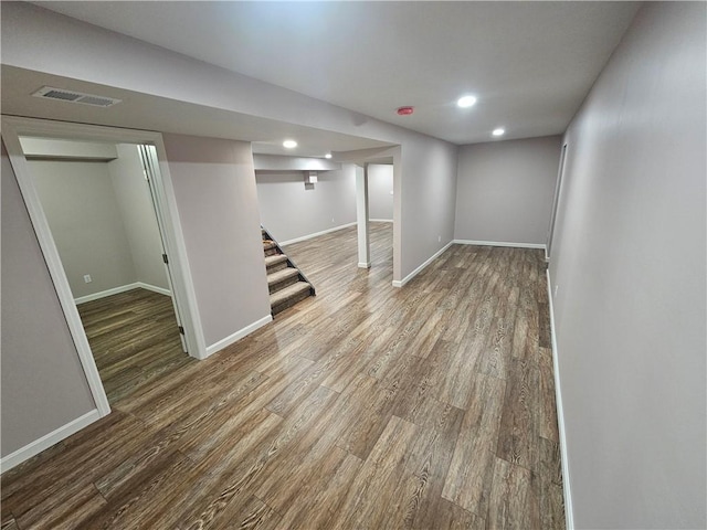 352 Hartzell School Rd, Marion Twp, PA 16123 - finished basement featuring recessed lighting, wood finished floors, and stairs