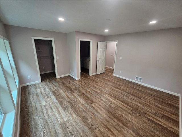 352 Hartzell School Rd, Marion Twp, PA 16123 - unfurnished bedroom featuring a spacious closet, wood finished floors, and recessed lighting