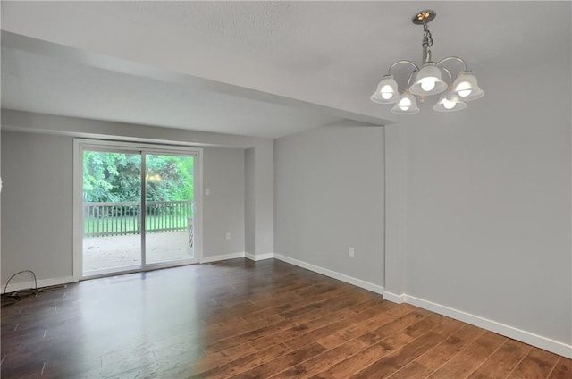 7311 Lafayette Sq, Hopewell Twp, PA 15001 - unfurnished room with wood finished floors and a chandelier
