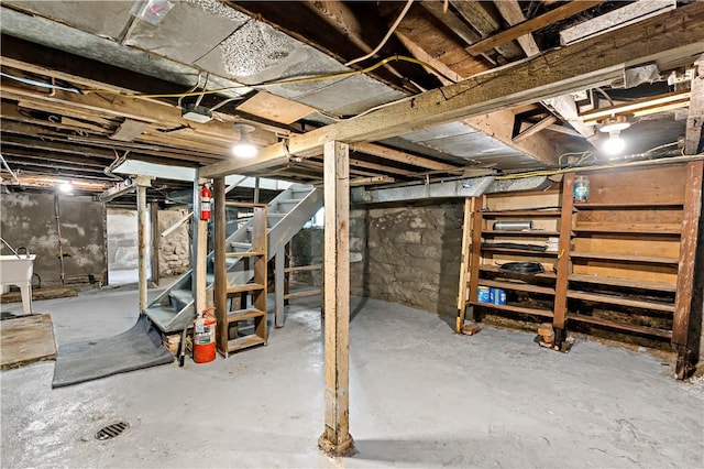 428 Card Ave, Wilmerding, PA 15148 - unfinished basement featuring stairs