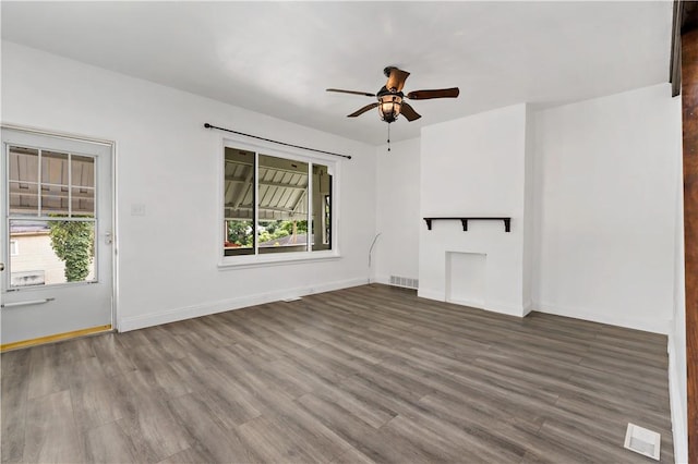 428 Card Ave, Wilmerding, PA 15148 - unfurnished living room featuring ceiling fan and wood finished floors