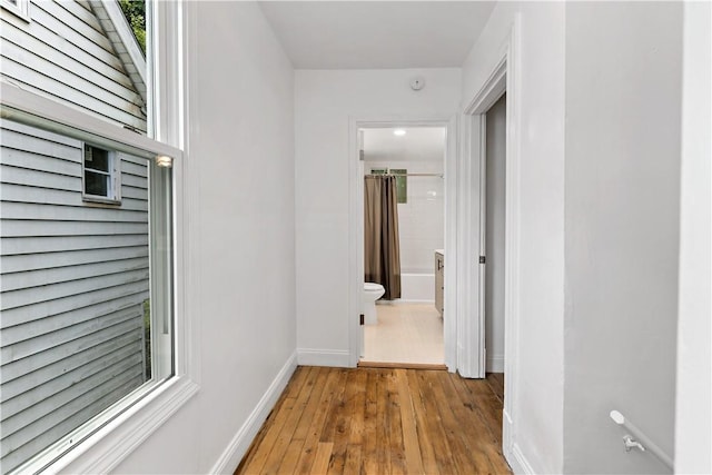 428 Card Ave, Wilmerding, PA 15148 - hall featuring baseboards and wood-type flooring
