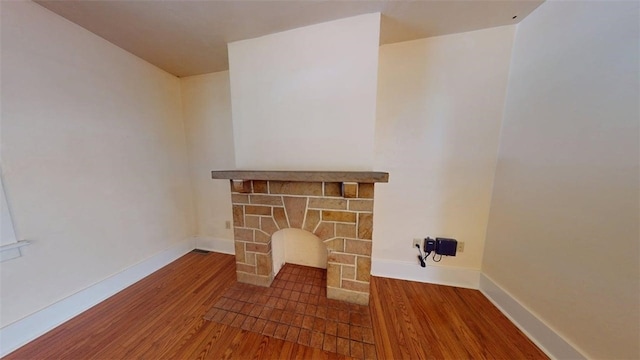 2945 Devlin St, Arlington, PA 15210 - detailed view of wood finished floors and a fireplace