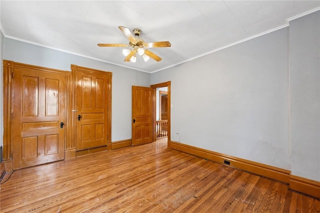 512 Alexander Ave, Southwest Greensburg, PA 15601 - unfurnished bedroom featuring light wood-style flooring, crown molding, and ceiling fan