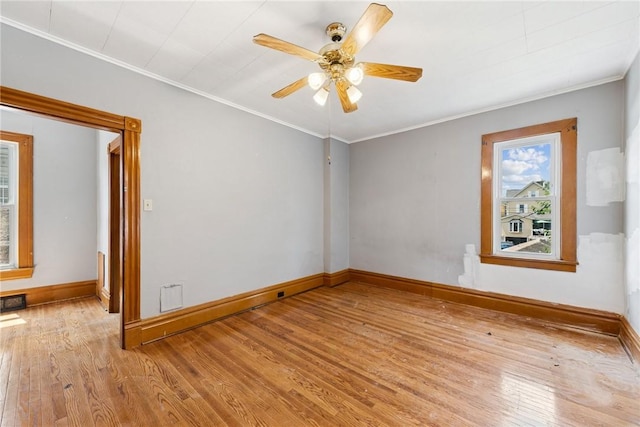 512 Alexander Ave, Southwest Greensburg, PA 15601 - spare room featuring hardwood / wood-style flooring, crown molding, and ceiling fan