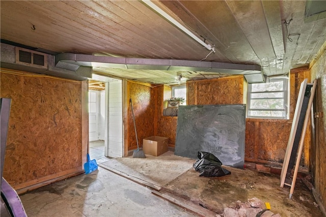 224 E End, Bullskin Twp, PA 15425 - below grade area featuring wooden ceiling and wooden walls