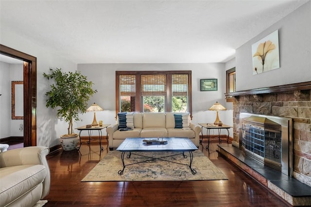 5517 Gibson Rd, Richland, PA 15044 - living area with wood finished floors and a stone fireplace