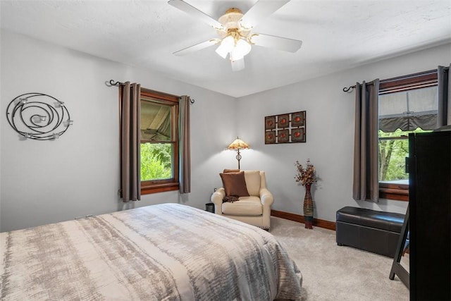 5517 Gibson Rd, Richland, PA 15044 - bedroom with carpet floors, multiple windows, and ceiling fan