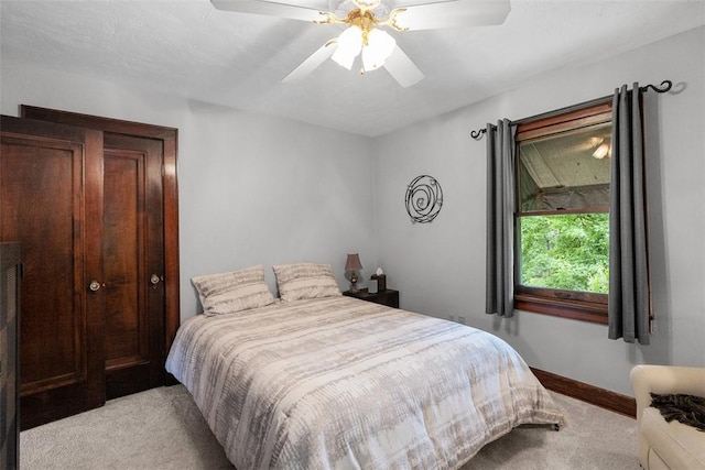 5517 Gibson Rd, Richland, PA 15044 - bedroom with light colored carpet and ceiling fan