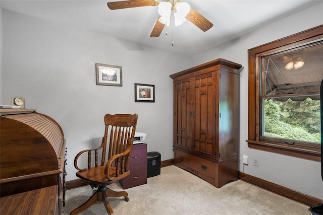 5517 Gibson Rd, Richland, PA 15044 - office with light carpet and a ceiling fan