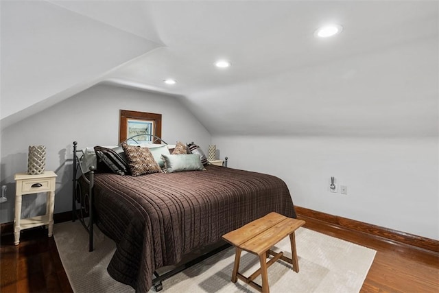 5517 Gibson Rd, Richland, PA 15044 - bedroom with wood finished floors, vaulted ceiling, and recessed lighting